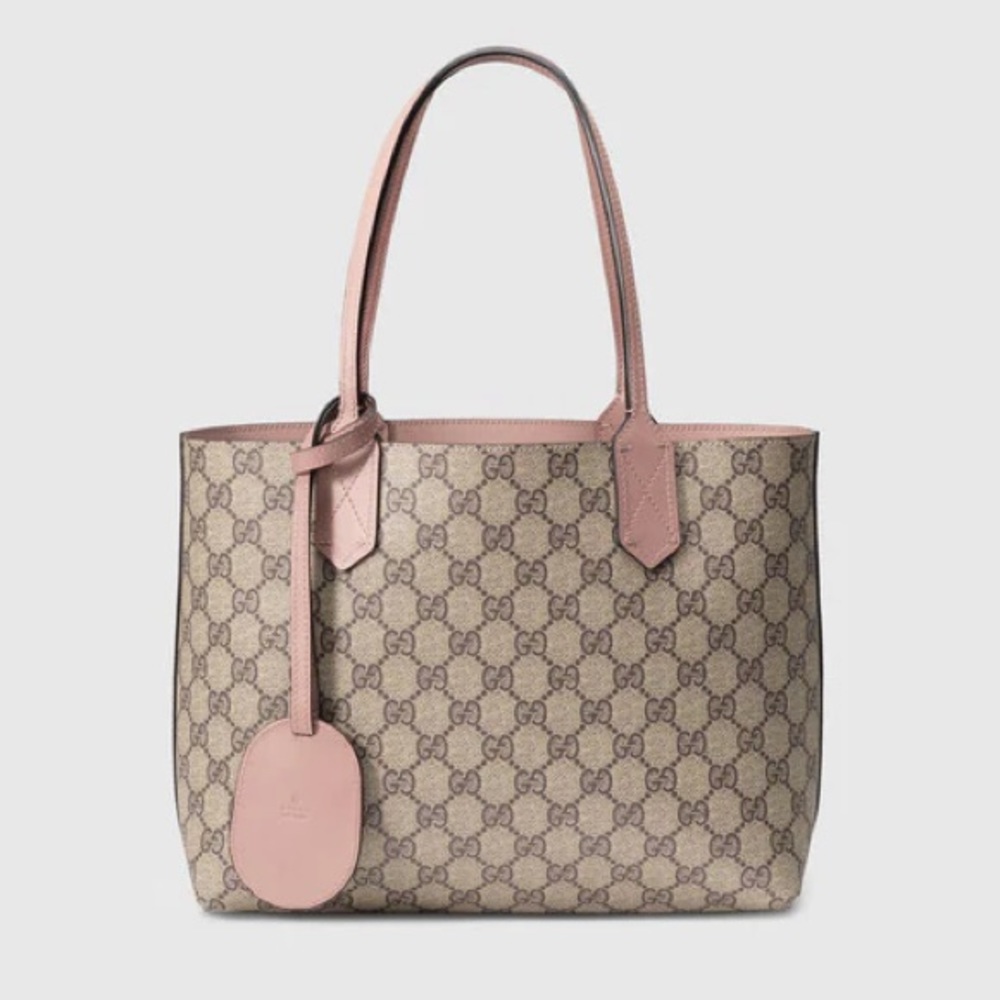 Reversible GG Leather Tote (Light Pink)